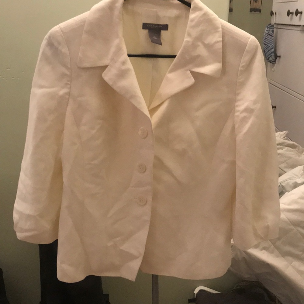 Ann Taylor Petite Cream Blazer